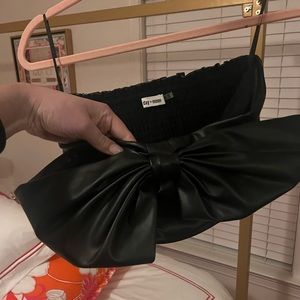 Day & moon leather bow top!